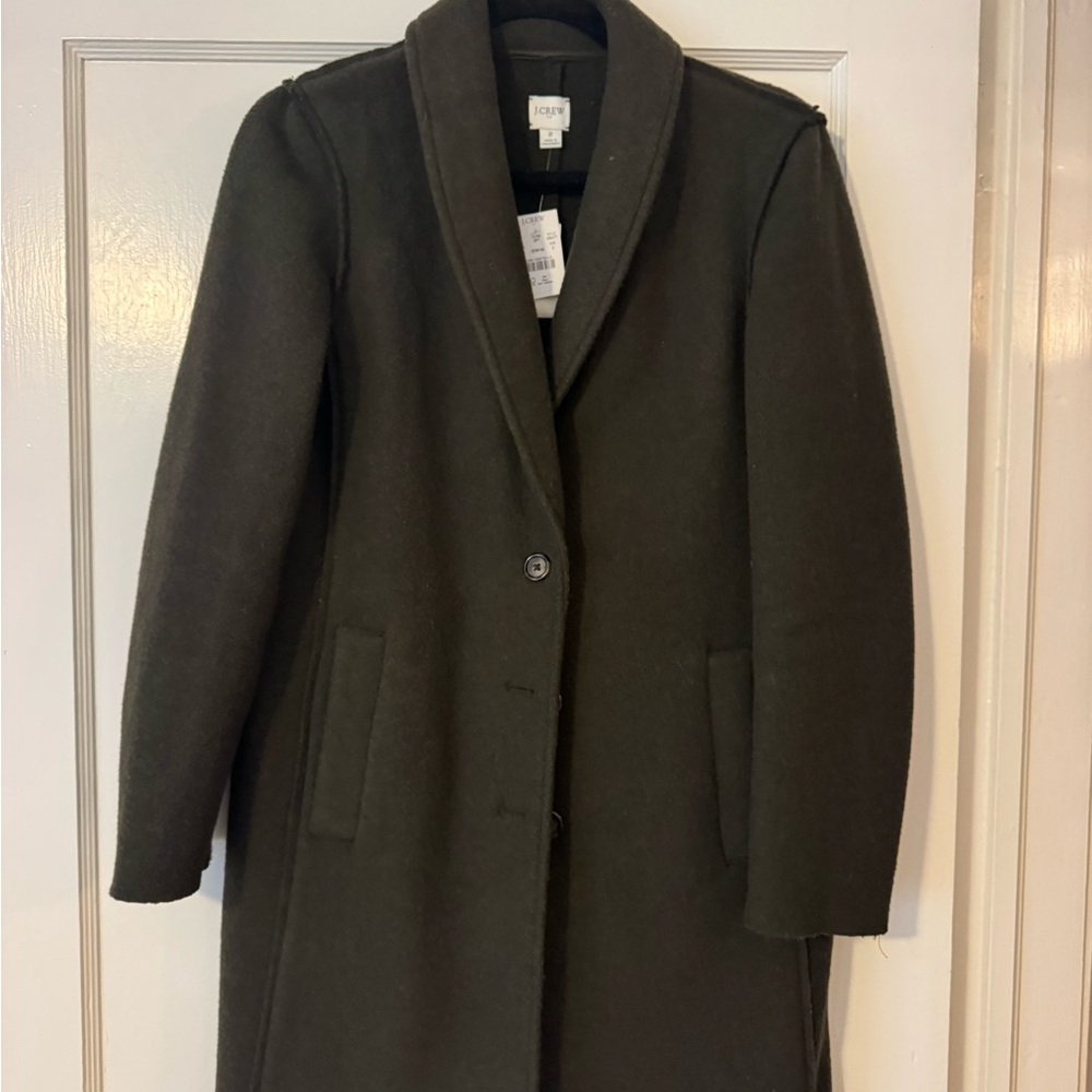 J. Crew Women's Olive Green Wool Pea Coat